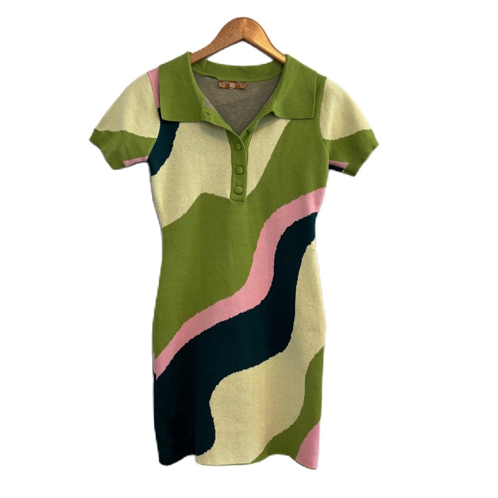Copper Closet Mod Design Polo Sweater Dress Size Small